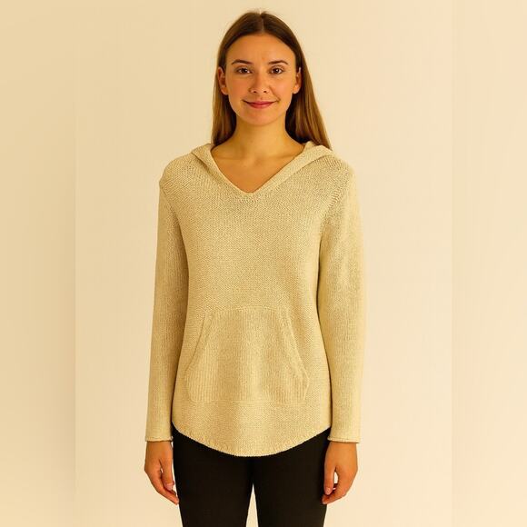 Workshop Republic Clothing Sweaters - Workshop Republic Clothing Cream V-Neck Sweater